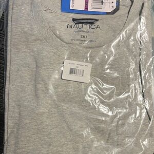 Nautica Light Gray Performance Tee 2XLT